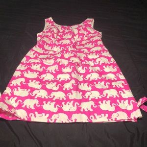 Lilly Pulitzer white & pink elephant design dress